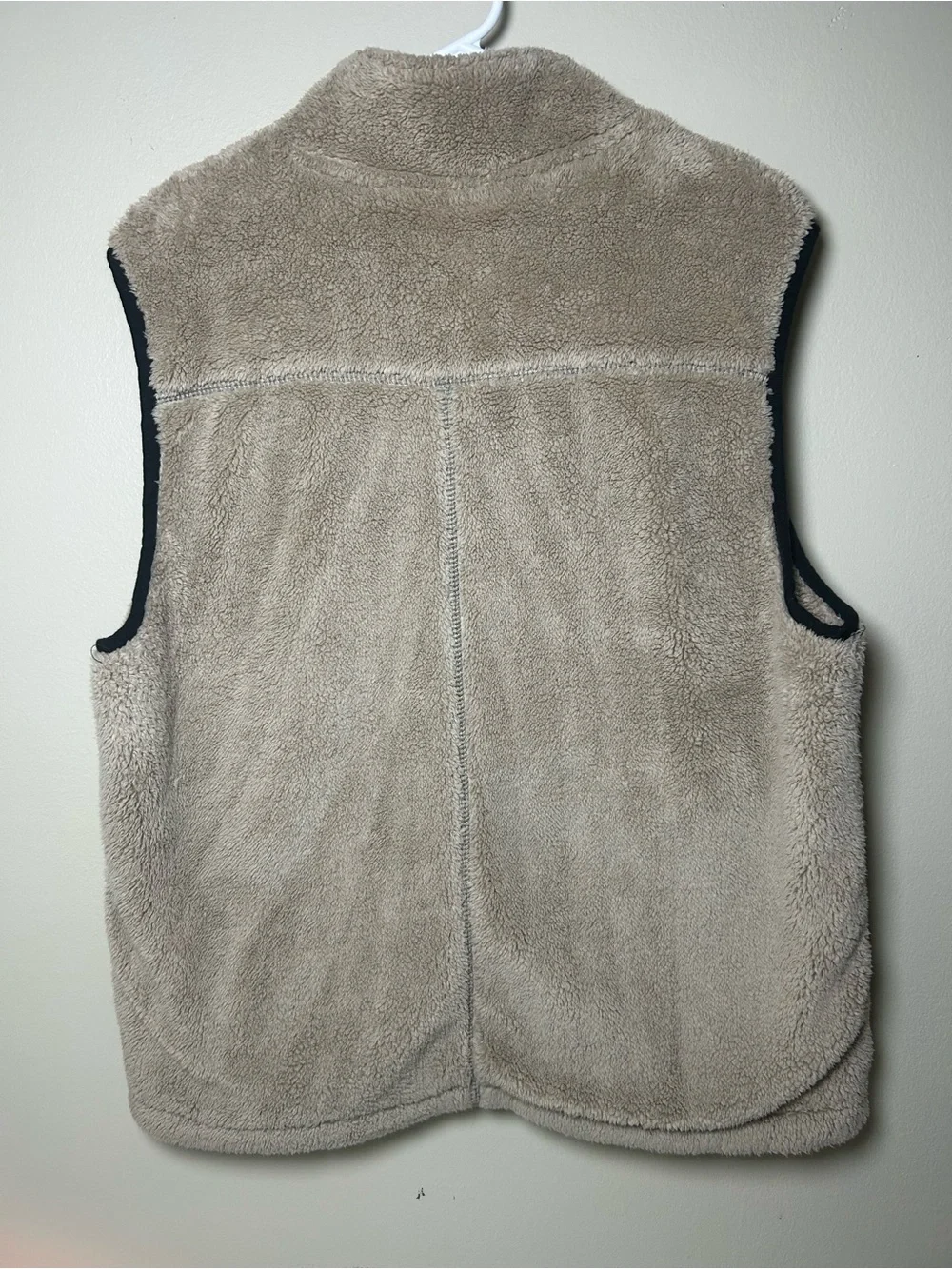 True Grit Mens Sherpa Fleece Vest Full Zip Beige Tan Cozy Size L